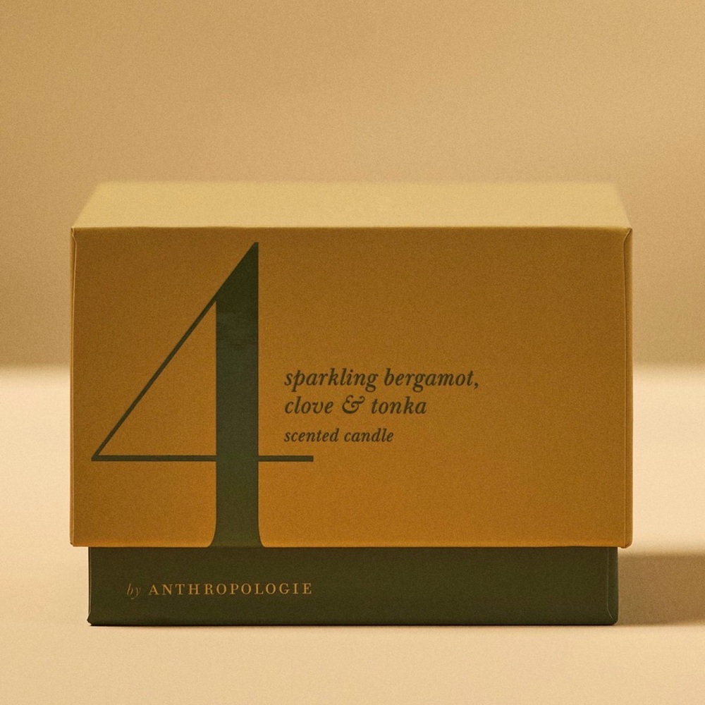 NEW NWT Anthropologie number 4 candle bergamot, clove and tonka Candle